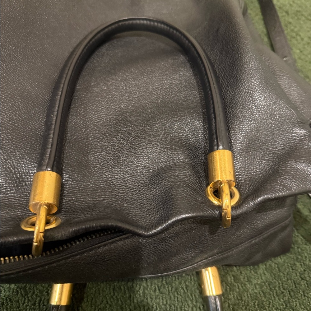 Marc Jacobs Pebbled Leather Double Handles Zipper Satchel Shoulder crossbody - Picture 13 of 17